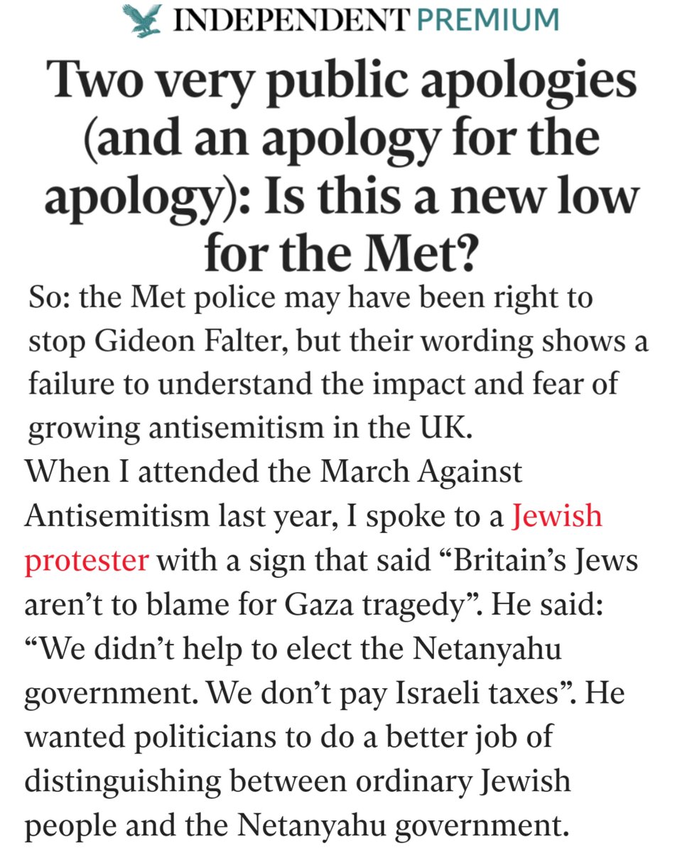 My @Independent article: The Met Police have managed to screw up in to relation to both Jewish and Black people this week. 1️⃣ Their wording around Gideon Falter was problematic. 2️⃣ They're STILL dragging their feet over Stephen Lawrence. independent.co.uk/voices/met-pol…