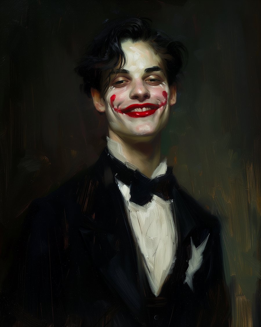 The Mocking Smile

-

#darkacademia #darkaesthetic #retrohorror #horror #aiartist #midjourney #aiartcommunity #horrorart #darkart #clown #thejoker #occultart #spooky #oilpaint #gothart #aiart #darkpainting #paranormal #midjourneyart #gothicpainting