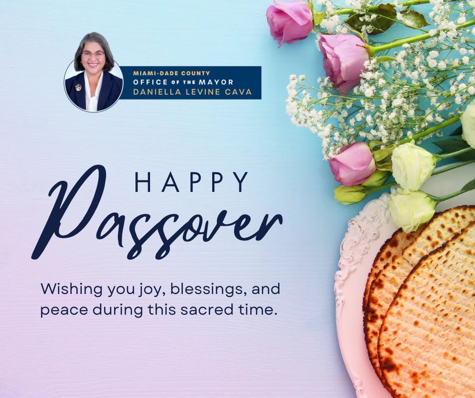 As we gather with loved ones for Passover, let us reflect on the enduring strength of community, the triumph of freedom over oppression, and the power of hope to light our way towards a brighter future. Chag Sameach to all celebrating in Miami-Dade from my family to yours!