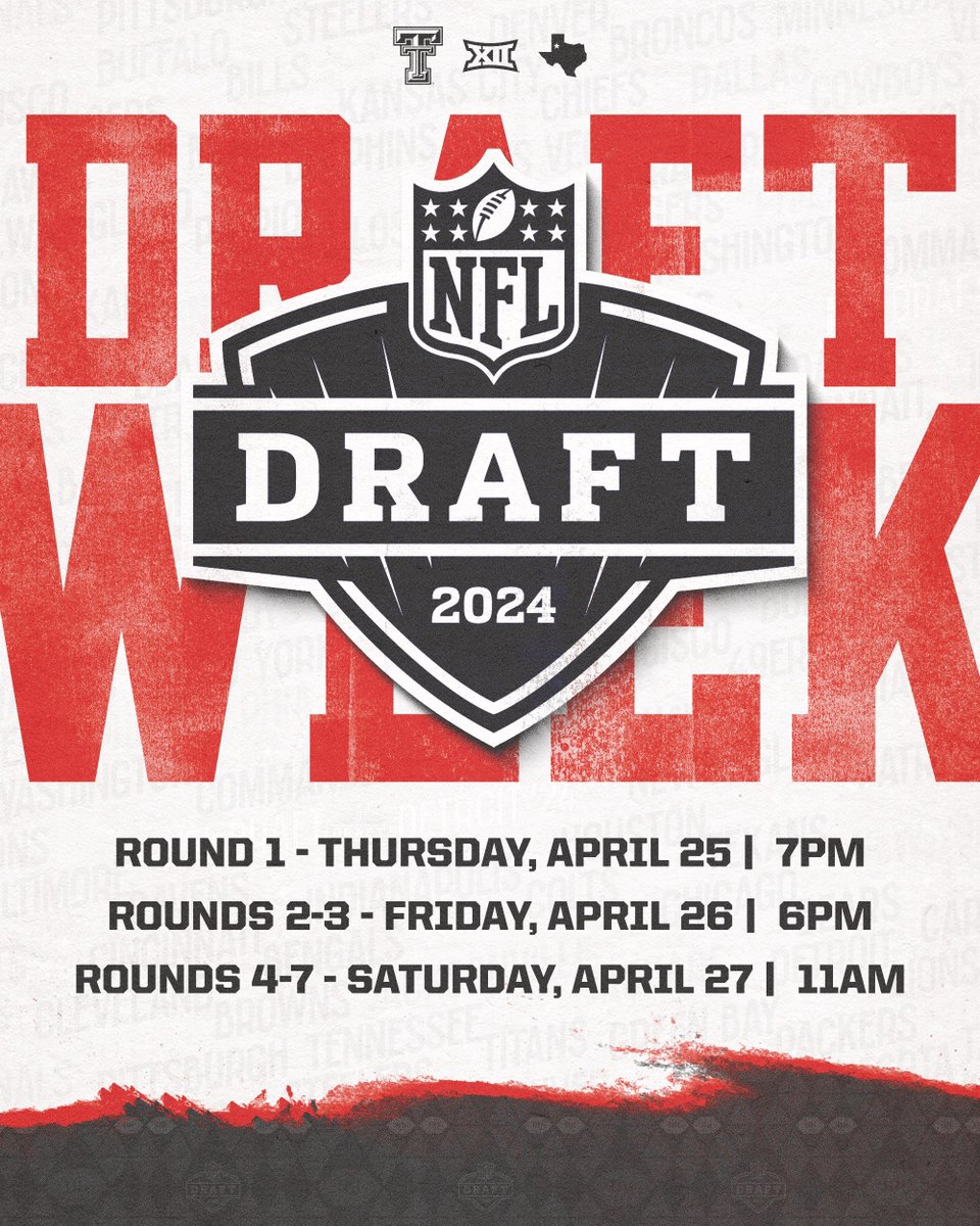 Dreams become reality. 📺: 2024 #NFLDraft   – April 25-27 on NFL Network/ESPN/ABC #WreckEm | #RaidŦheLeague