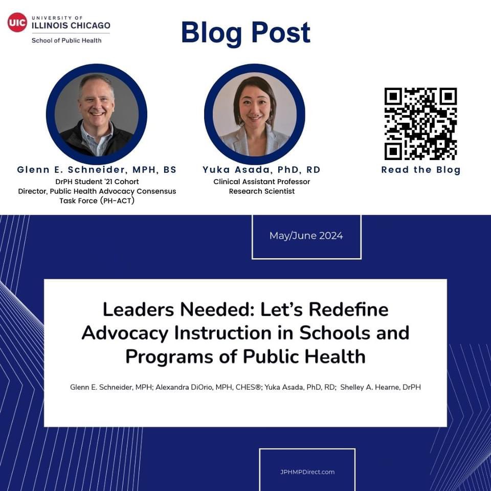 What’s the current state of advocacy instruction in schools and programs of public health? Read this first of its kind study by Glenn E. Schneider and Dr. Yuka Asada to find out and join the Public Health Advocacy Consensus Task Force (PH-ACT) bit.ly/ImprovingAdvoc…