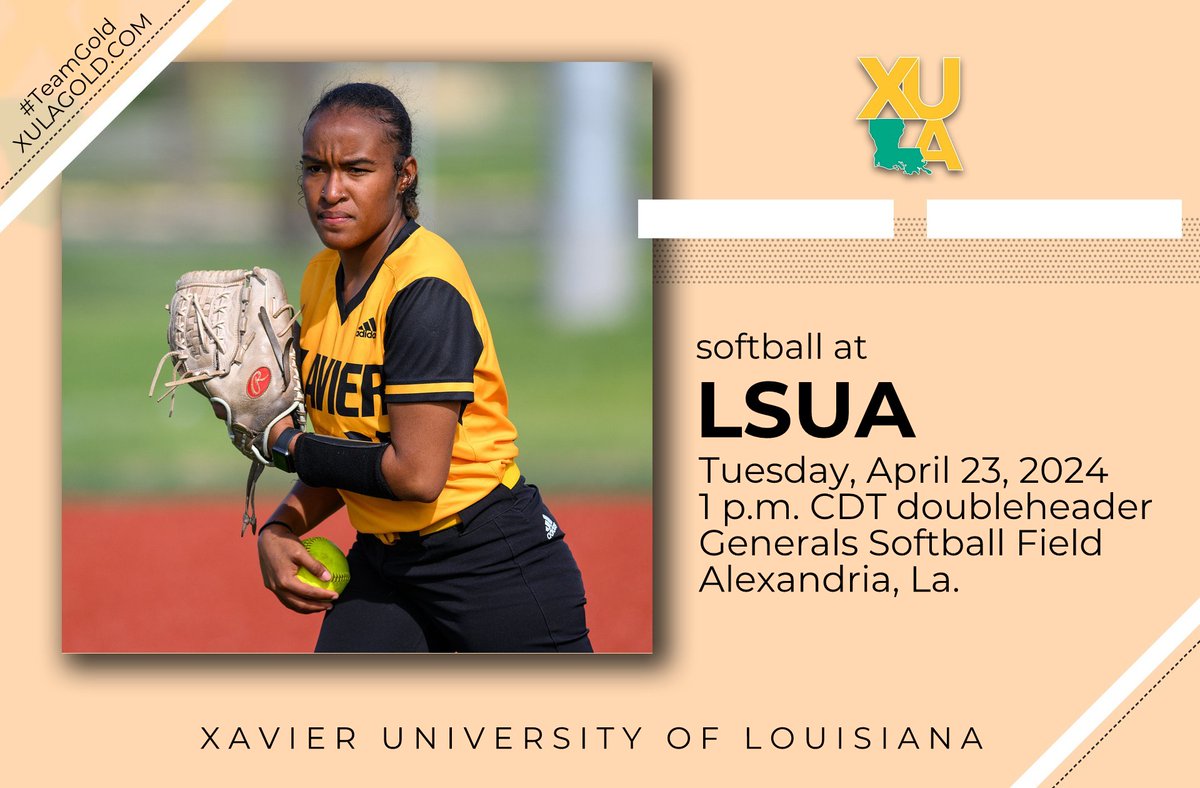 1st of 3 softball #RRAC road doubleheaders this week.
• Tickets: tinyurl.com/33tcsvs4
• Video: tinyurl.com/5n9bx95c
• Stats G1: tinyurl.com/4v7cw4cn
• Stats G2: tinyurl.com/3s726bsr
#TeamGold #HailAllHailXU #NAIASoftball @HBCU #XULA