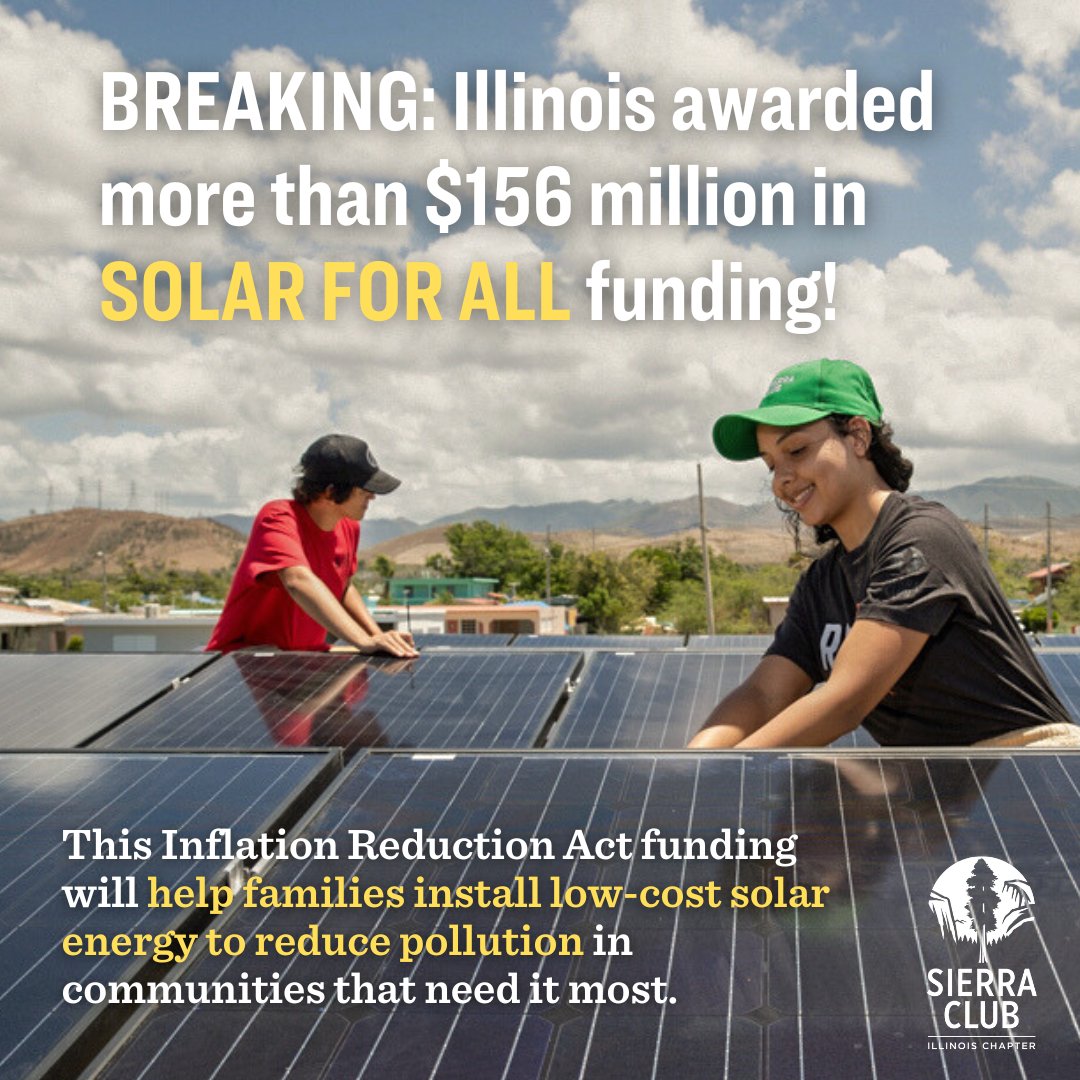 GOOD #EARTHDAY NEWS: <a href="/EPA/">U.S. EPA</a> awarded IL $156,120,000 for our #SolarForAll program!🌞 This investment will reduce pollution, improve public health, &amp; accelerate our transition to clean energy.