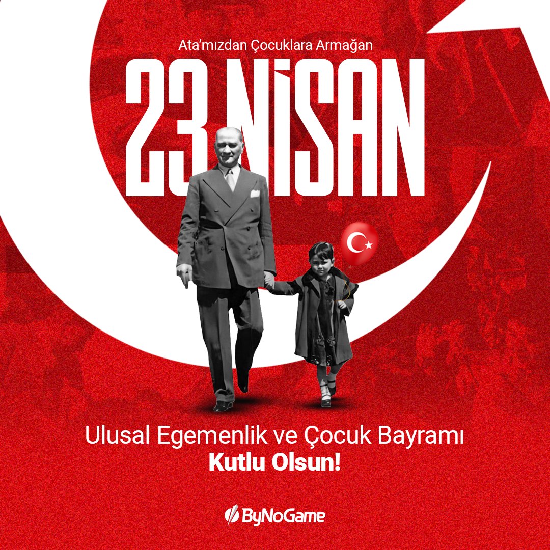 Bugün bayram ♥️ Ulu önderimiz Gazi Mustafa Kemal Atatürk'ün başta Türk evlatlarına, akabinde bütün dünya çocuklarına armağan ettiği 23 Nisan Ulusal Egemenlik ve Çocuk Bayramı hepimiz için kutlu olsun! 🇹🇷 Atamızın izinde daima tam yol ileri. İyi bayramlar! ♥️