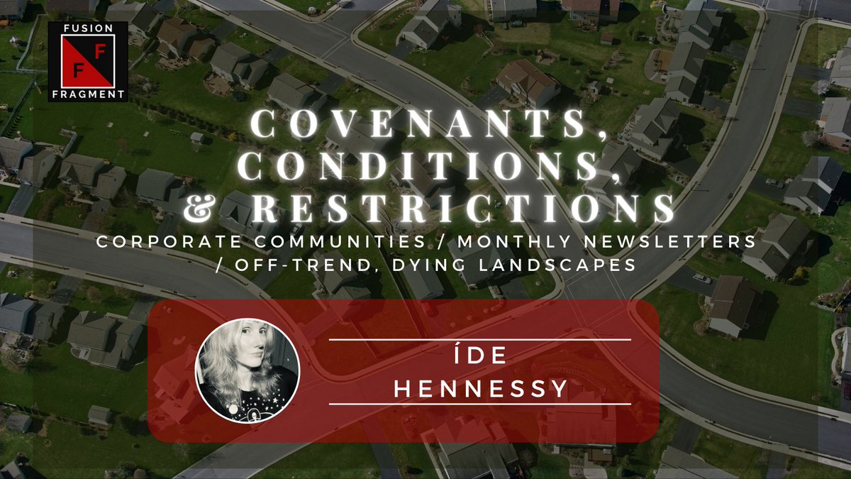 We've acquired 'Covenants, Conditions, & Restrictions' by @ahennessyVSOP for FF#22! Íde has fiction published or forthcoming in Reckoning, Apex's Strange Machines anthology, and Cosmic Horror Monthly.