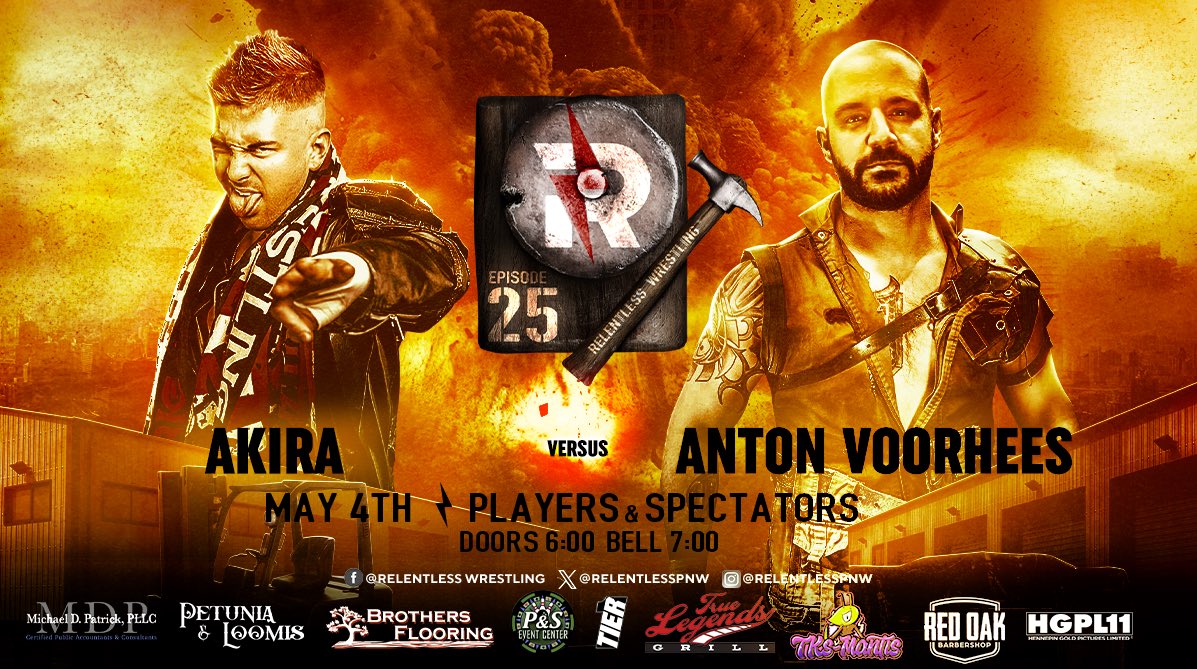 🚨MATCH ANNOUNCEMENT🚨 The debuting Akira is set to face Relentless favorite Anton Voorhees, both these of competitors have made a name for themselves across the globe and now they are set to face off in the Relentless ring!