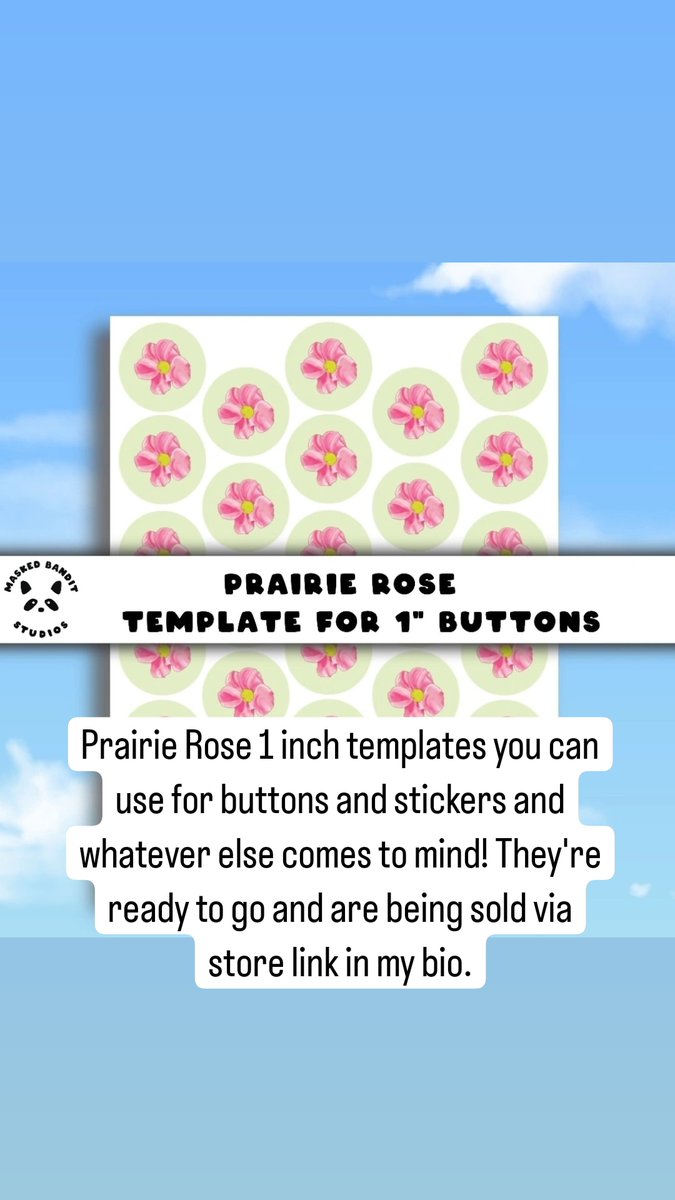 They're ready to go and are being sold via store link in my bio.
#prairierose #prairie #rose #printingtemplate #templates #1inch  #oneinch #pink #pinkflowers #downloadable #readytogo #ready2go #stickertemplate #sticker #buttontemplate #button #smallbusiness #maskedbanditstudio