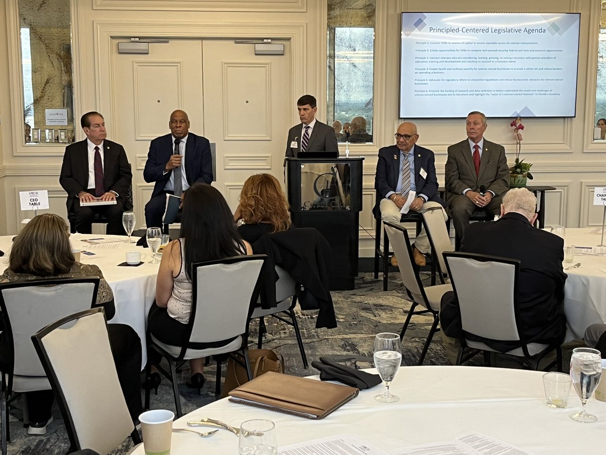 DACFLtweets's tweet photo. @lobbyistscott moderated a panel during this morning’s @FAVOB legislative breakfast with @SenTomWright @FLSenatorTorres Rep. Antone and @ElectSmith28 to advocate for veteran-owned businesses  #veterans https://t.co/OKP1Bq7AHA