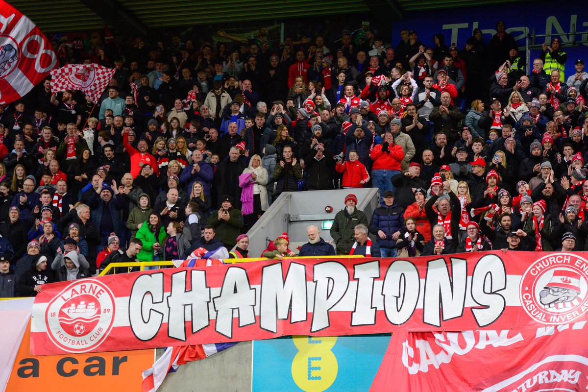 That away end tonight 😍🔴 #WeAreLarne #ForTheTown