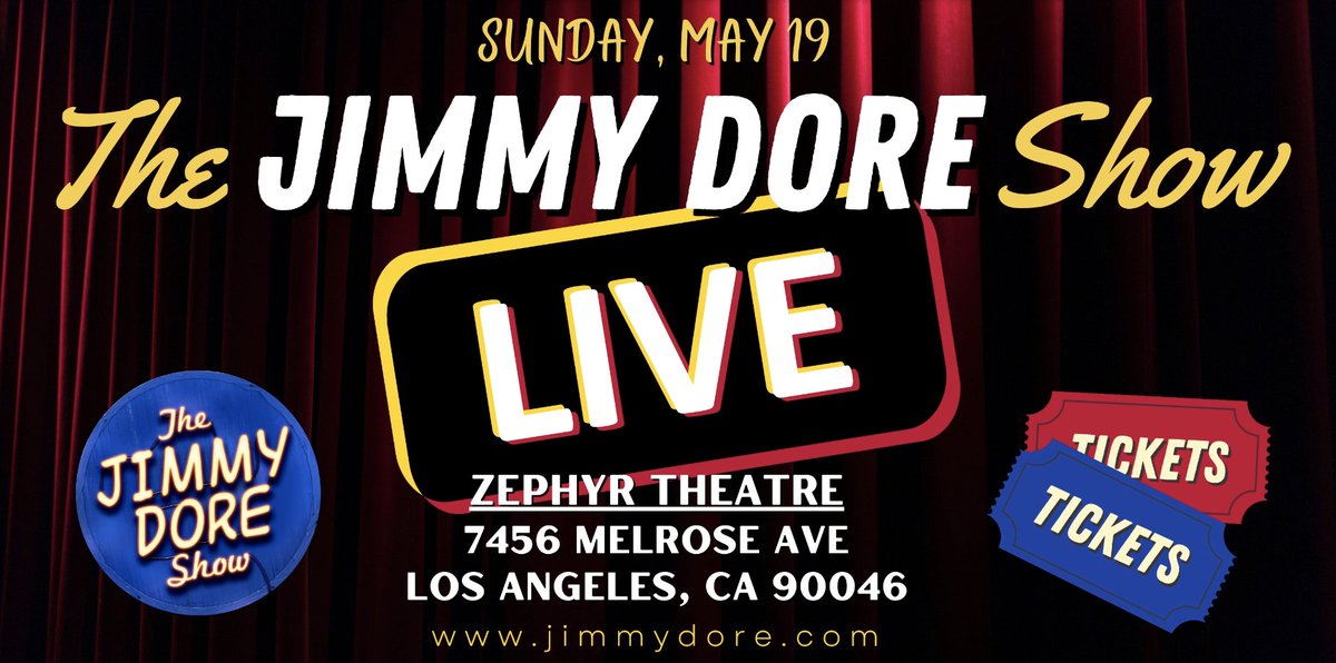 On Sale Now: The Jimmy Dore LIVE PANEL Show! Sunday, May 19 @ 7pm Tickets: events.humanitix.com/the-jimmy-dore…