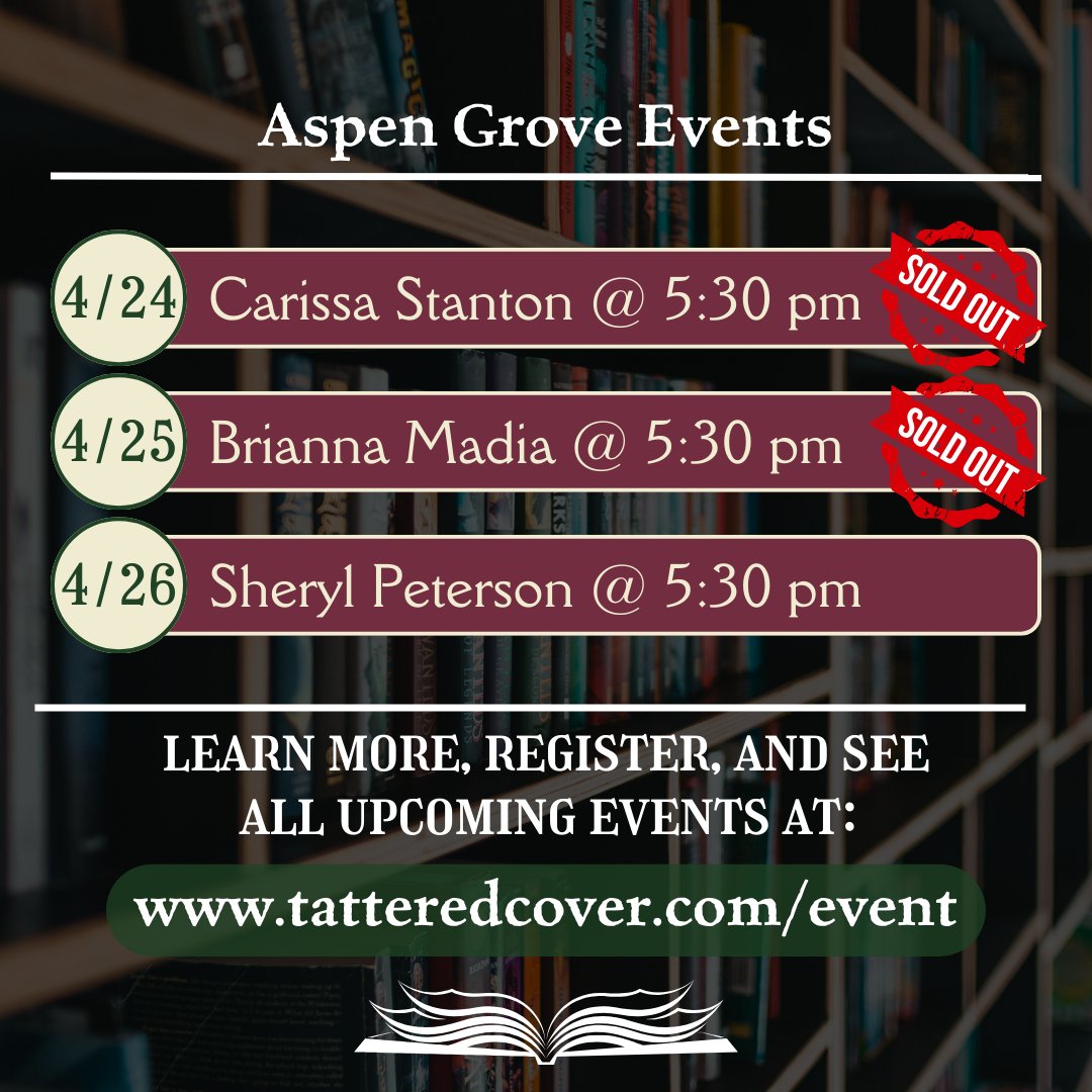 Just sayin'...what if? 😉 To learn more and register for all upcoming events (including these), visit: TatteredCover.com/event Which event are you looking to most this week?