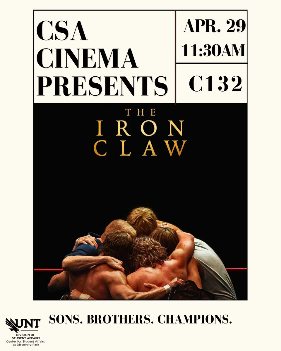Get ready for an inspiring and emotional story about some of the worlds most famous wrestlers with our showing of Iron Claw!💪