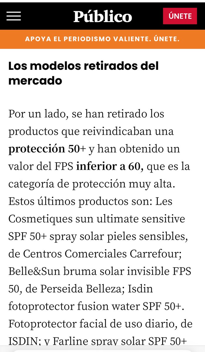 Acabo de leer que sanidad ha pedido la retirada de 14 cremas solares por no llegar al grado de protección que dice el envase y una es la de Isdin fusión water, que ayer me la recomendasteis un montón. Habrá que buscar alternativas.