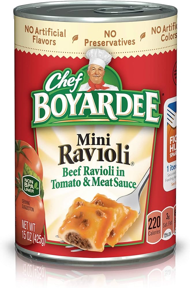 Ravioli chef boyardee is peek