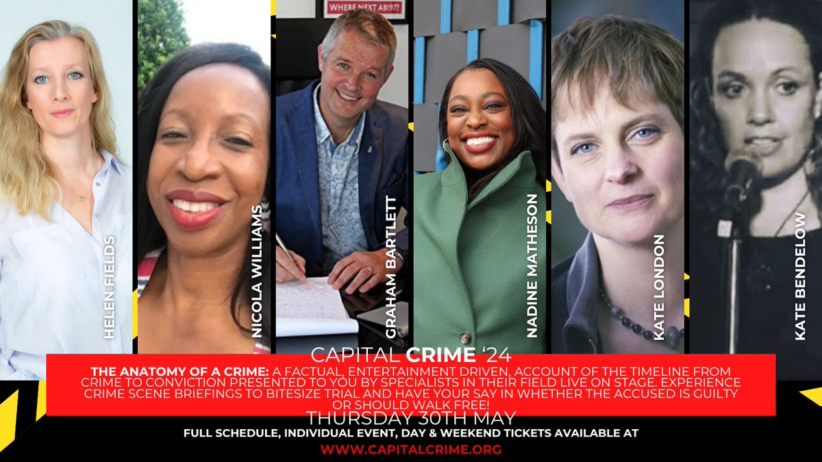 🚨The Anatomy of a Crime: From Crime to Conviction Experience crime scene briefings to a bitesize trial, and have your say in whether the accused is guilty or should walk free… 🔎 Only at Capital Crime Festival, Thursday 30th May 👇 capitalcrime.org/product-page/t… #crimefiction