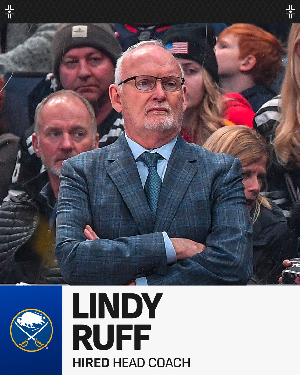 Welcome to Buffalo, Lindy Ruff! 🦬 Lindy Ruff has been named the @BuffaloSabres' new head coach.