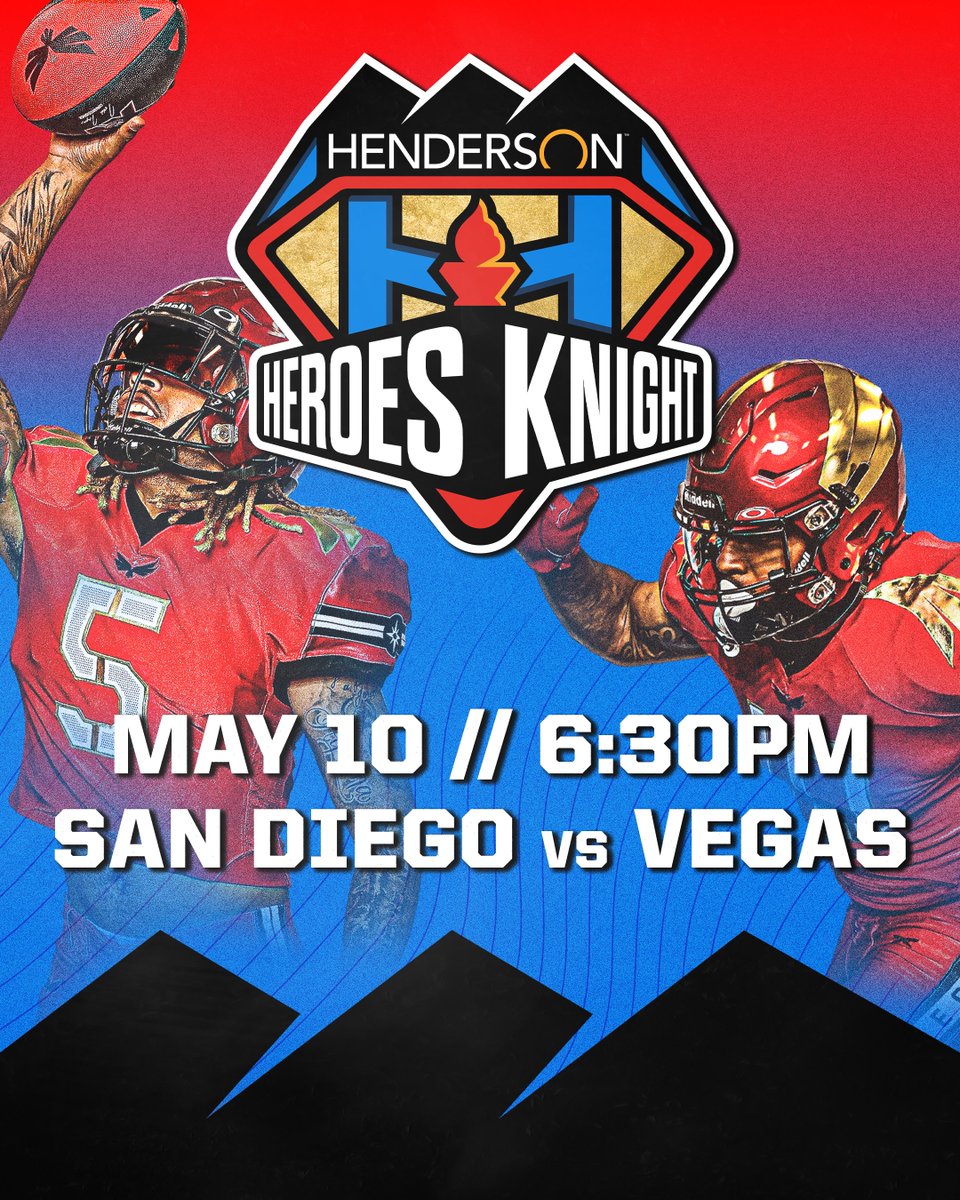 Henderson, we want to hear who YOUR heroes are! On May 10, Henderson Heroes Knight, we'll honor 20 individuals who have left their mark on the Henderson community. We want you to nominate your heroes to be honored at this game! vgk.io/Db69Y