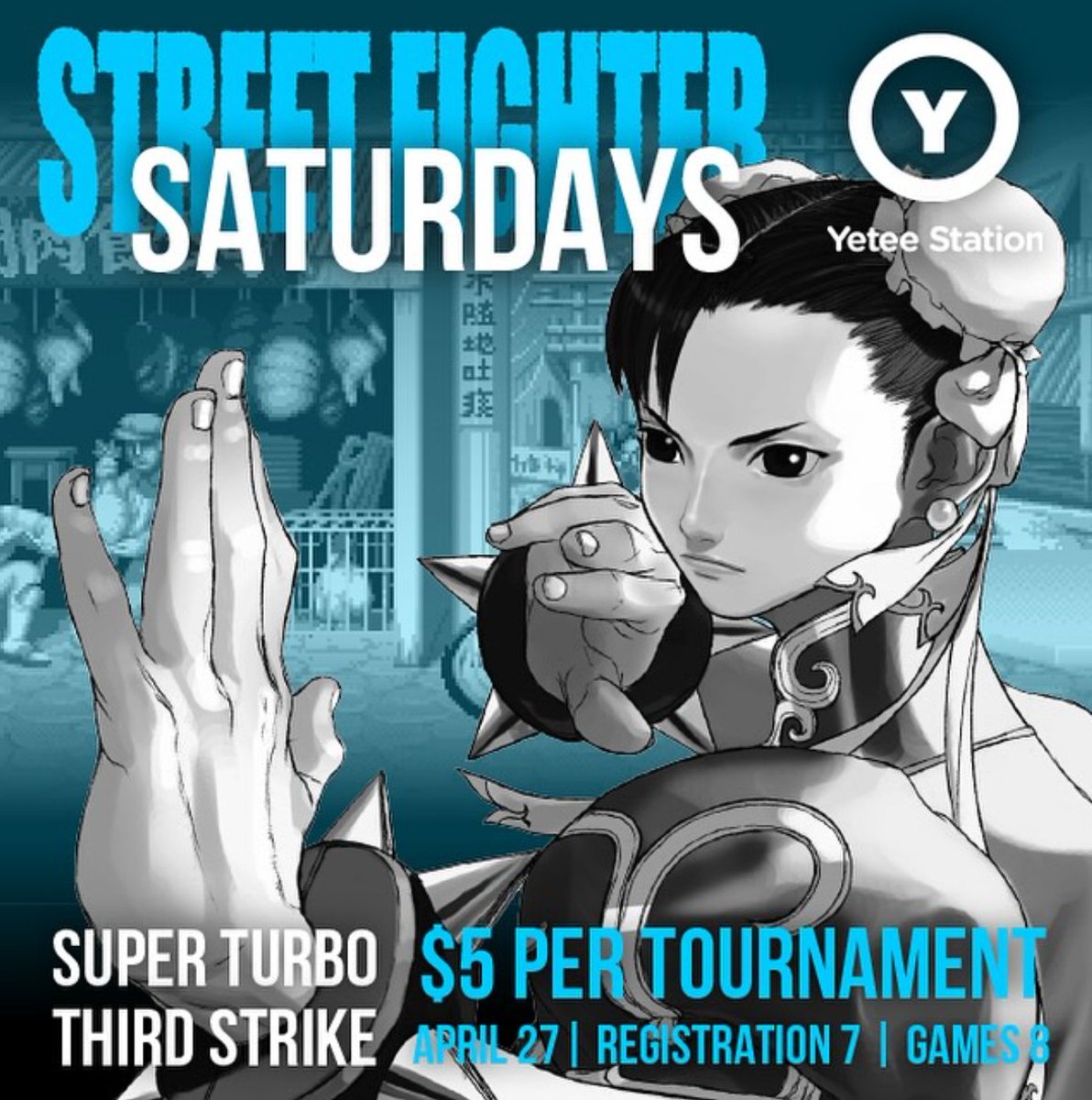 Do you live near Aurora, IL and love fighting games? We're hosting a set of Street Fighter tournaments on 4/27 at Yetee Station Arcade, featuring Third Strike & SF2 Turbo as part of the Jazzy Circuit— PLUS winners get free passes to Combo Breaker! 🥊 yeteestation.fun