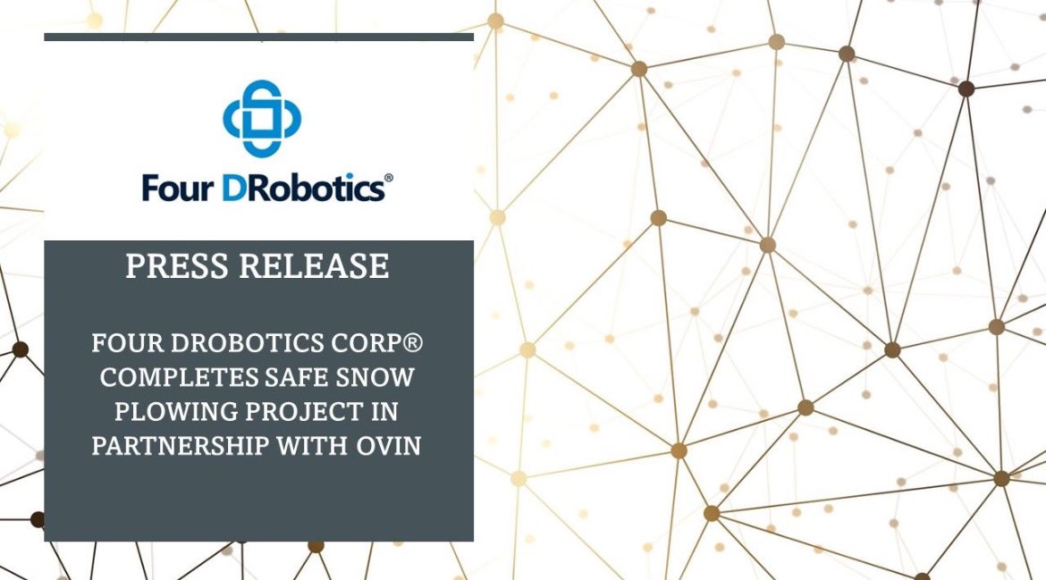 Four DRobotics (@four_drobotics) on Twitter photo Four DRobotics has successfully completed the development and demonstration of sensor and automation technology that increases the safety of snowplow operation.
Read more
bit.ly/3w2Ha4j
<a href="/Invest_Ottawa/">Invest Ottawa</a> <a href="/ottawacity/">City of Ottawa</a> <a href="/AreaX_O/">Area X.O</a>
#robotics #autonomous #av #partnership #ai Four DRobotics has successfully completed the development and demonstration of sensor and automation technology that increases the safety of snowplow operation.
Read more
bit.ly/3w2Ha4j
<a href="/Invest_Ottawa/">Invest Ottawa</a> <a href="/ottawacity/">City of Ottawa</a> <a href="/AreaX_O/">Area X.O</a>
#robotics #autonomous #av #partnership #ai