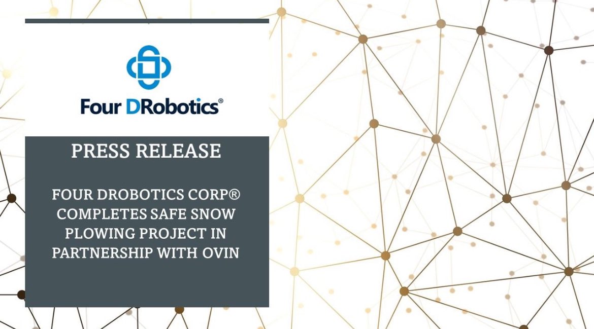 Four DRobotics has successfully completed the development and demonstration of sensor and automation technology that increases the safety of snowplow operation. Read more bit.ly/3w2Ha4j @Invest_Ottawa @ottawacity @AreaX_O #robotics #autonomous #av #partnership #ai