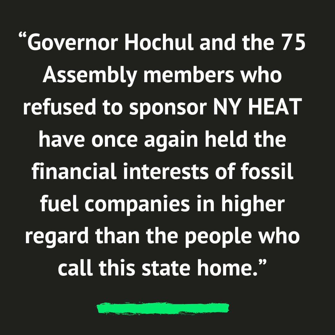 Today is #EarthDay & instead of celebrating the passage of #NYHEAT to help our planet & lower our bills, we're forced to call out @GovKathyHochul & 75 @NYSA_Majority members for once again failing NYers by failing on #NYHEAT. Unacceptable.
Full statement: shorturl.at/sGSU8