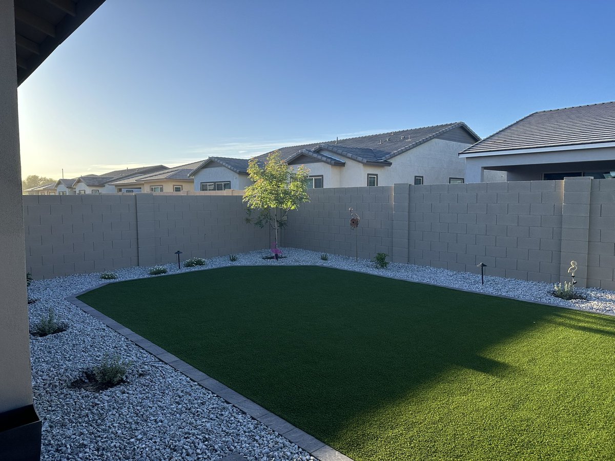 JLow696's tweet photo. If you are looking for turf or landscaping in the Phoenix, AZ area, call @ApexTurfAZ.  The seriously took our dirt yard to the oasis we wanted and were a pleasure to work with! https://t.co/aKHZvPM3vI