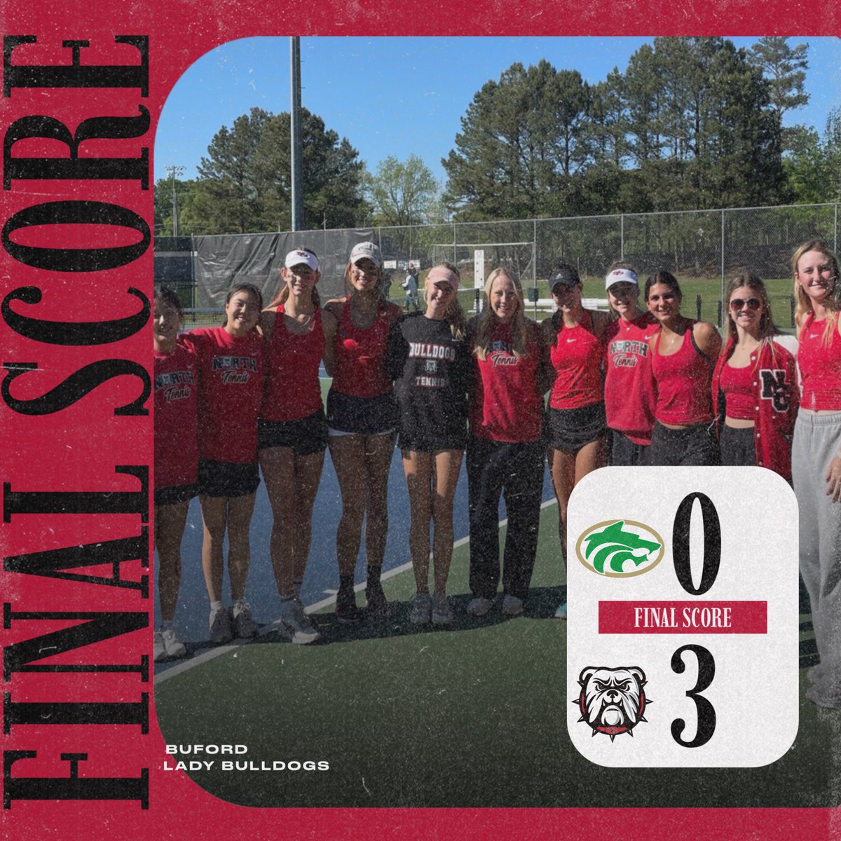 Lady Bulldog Tennis beats Buford to advance to the Elite 8! #GoNorth