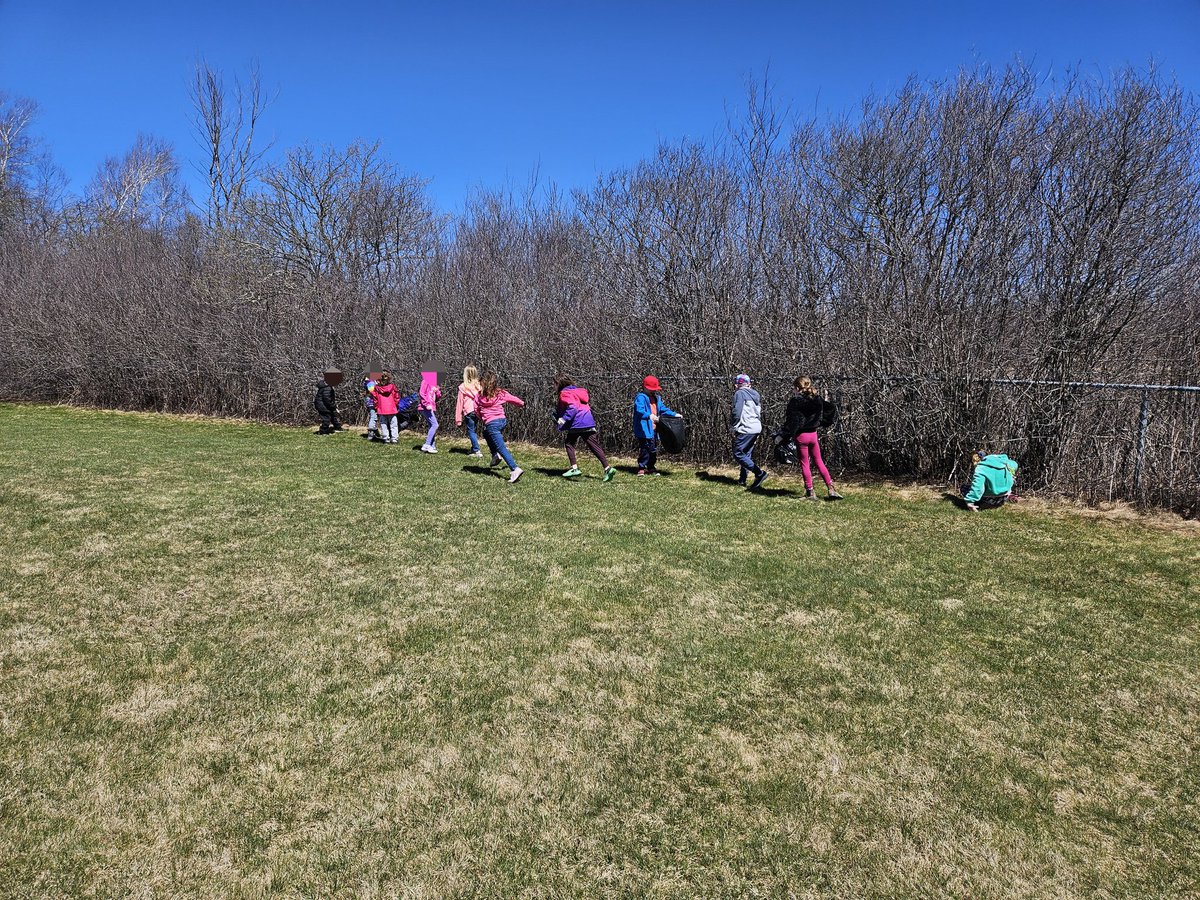 🌍🌱 Today, students in Mrs. Penton's Grade 1/2 & Mrs. Logan's Grade 2 teamed up to clean our school grounds! 🚮💚 Many classes joined in to celebrate #EarthDay and cleaned throughout the school grounds. Let's keep our planet clean and beautiful together! #EarthDay2024
