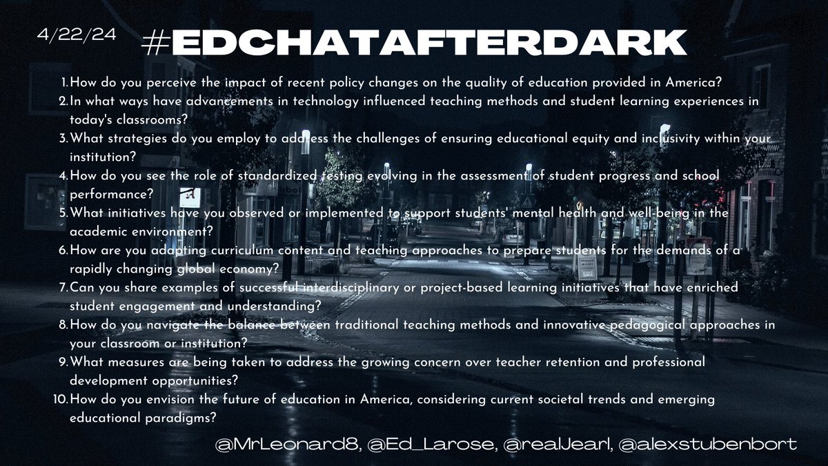 It’s going down tonight, the return of the chat!! #edchatafterdark kicks off tonight at 10pm eastern! Join us!