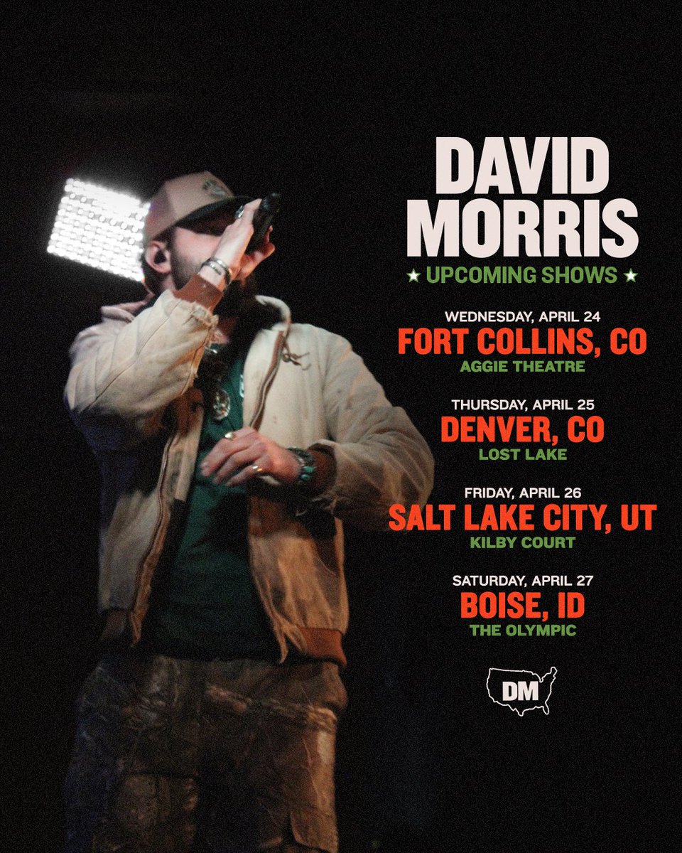 Shows this week!! 

Wed - Fort Collins, CO
Thurs - Denver, CO
Fri - Salt Lake City, UT
Saturday - Boise, ID

*free meet & greet after each show
*opening set by @JakeBanfield 
*check ticket site for age restrictions 

ticket link in replies ⬇️