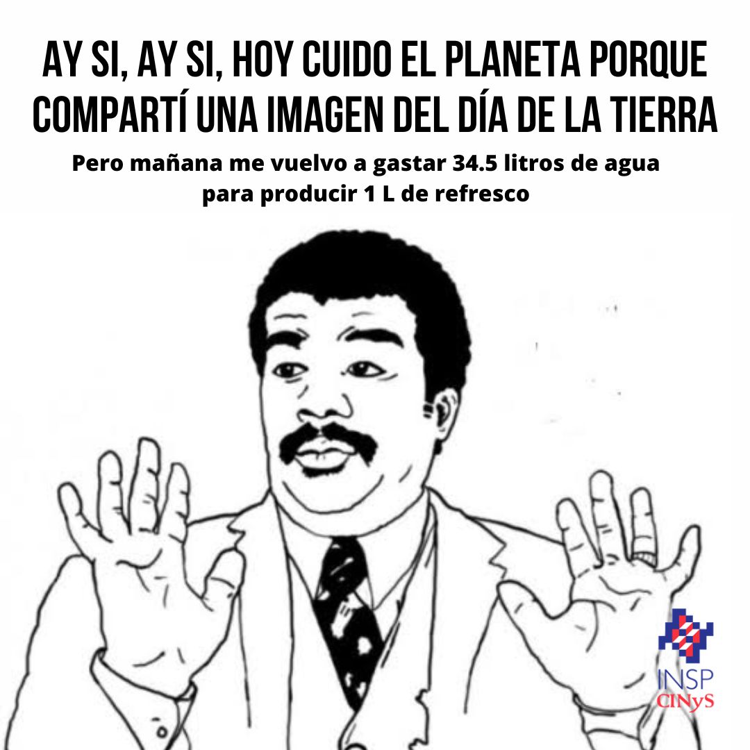 Cuando empresas productoras de bebidas azucaradas y comida chatarra festejan el #DíadelaTierra pero sus productos dañan la salud humana y del planeta. Incluso hay reportes que estiman que se requieren de 169 a 309 litros de #agua p/ producir medio litro de refresco.