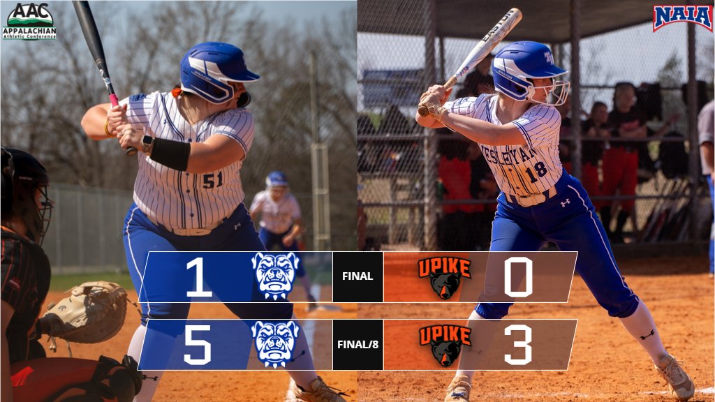 A pair of home runs proved to be the difference in #TWUSoftball's @AACsports sweep today. Hallie DeArman hit a solo HR in the 1⃣-0⃣ game one win while Avery Hope hit a two-run HR in the eighth inning in the 5⃣-3⃣ game two win. Bailee Phillips had 10 Ks in game one. @DPASports