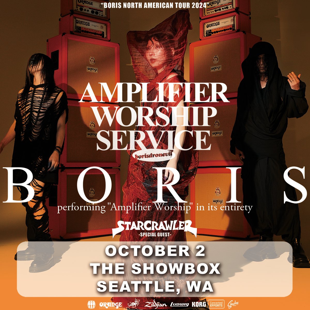 Just Announced: Boris is performing 'Amplifier Worship' in its entirety on October 2nd at The Showbox with special guest Starcrawler. Tickets on sale this Friday at 10am.