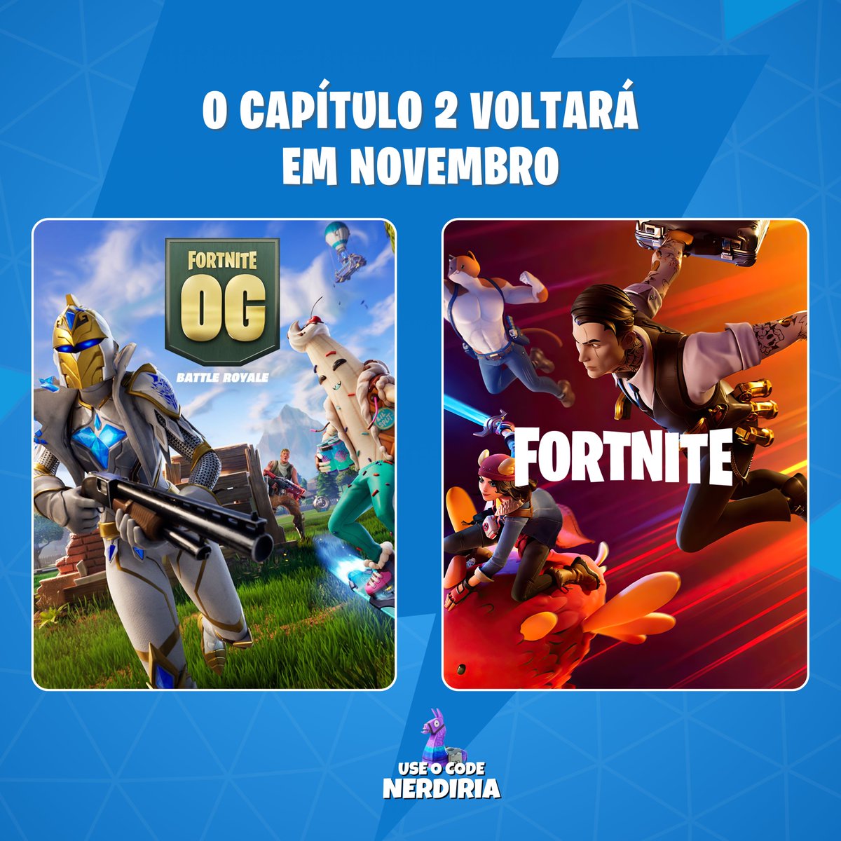 nerdiria's tweet photo. 🔥O capitulo 2 retornará em novembro junto com Capitulo OG | Não se sabe ainda qual temporada será!
👀Quem ai jogou o capitulo 2?
#fortnite #fortnitebrasil #fortnitecapitulo2 #fortniteleaks https://t.co/PEtHC7V607