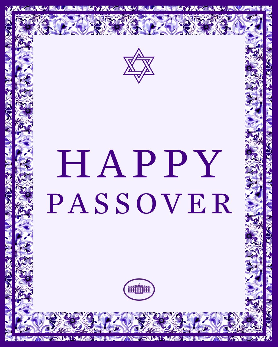 Passover teaches us the value of resilience and hope in the face of adversity. Doug and I wish a happy Passover to Jewish families celebrating in America and around the world. Chag Sameach.