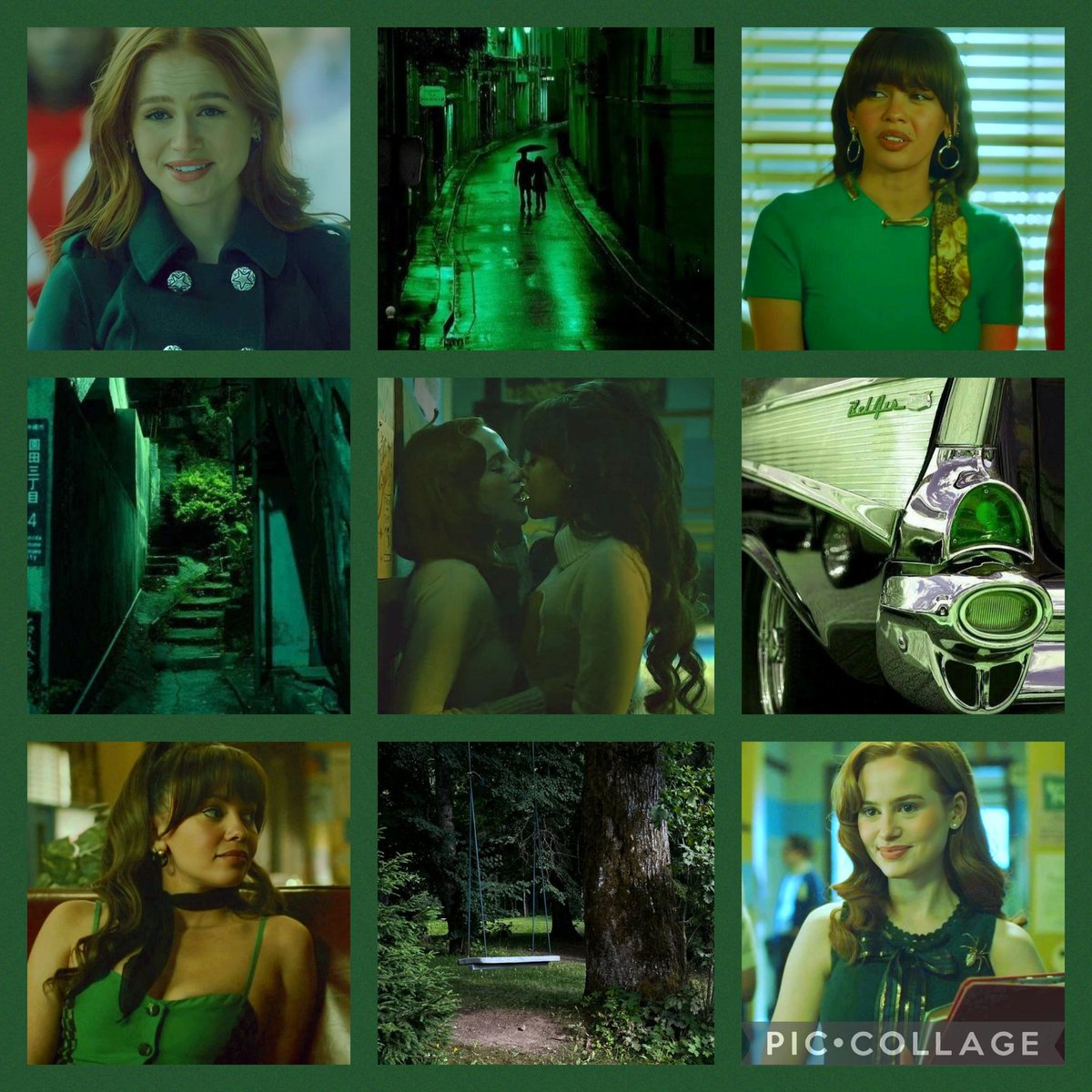 Happy #ChoniTuesday 🖤💚❤️ Here is Cheryl and Toni's green aesthetic board 💚💚 #CW #ArchieComics #Riverdale #choni #cherylblossom #tonitopaz #LGBTQ #sapphic #lesbian #bisexual