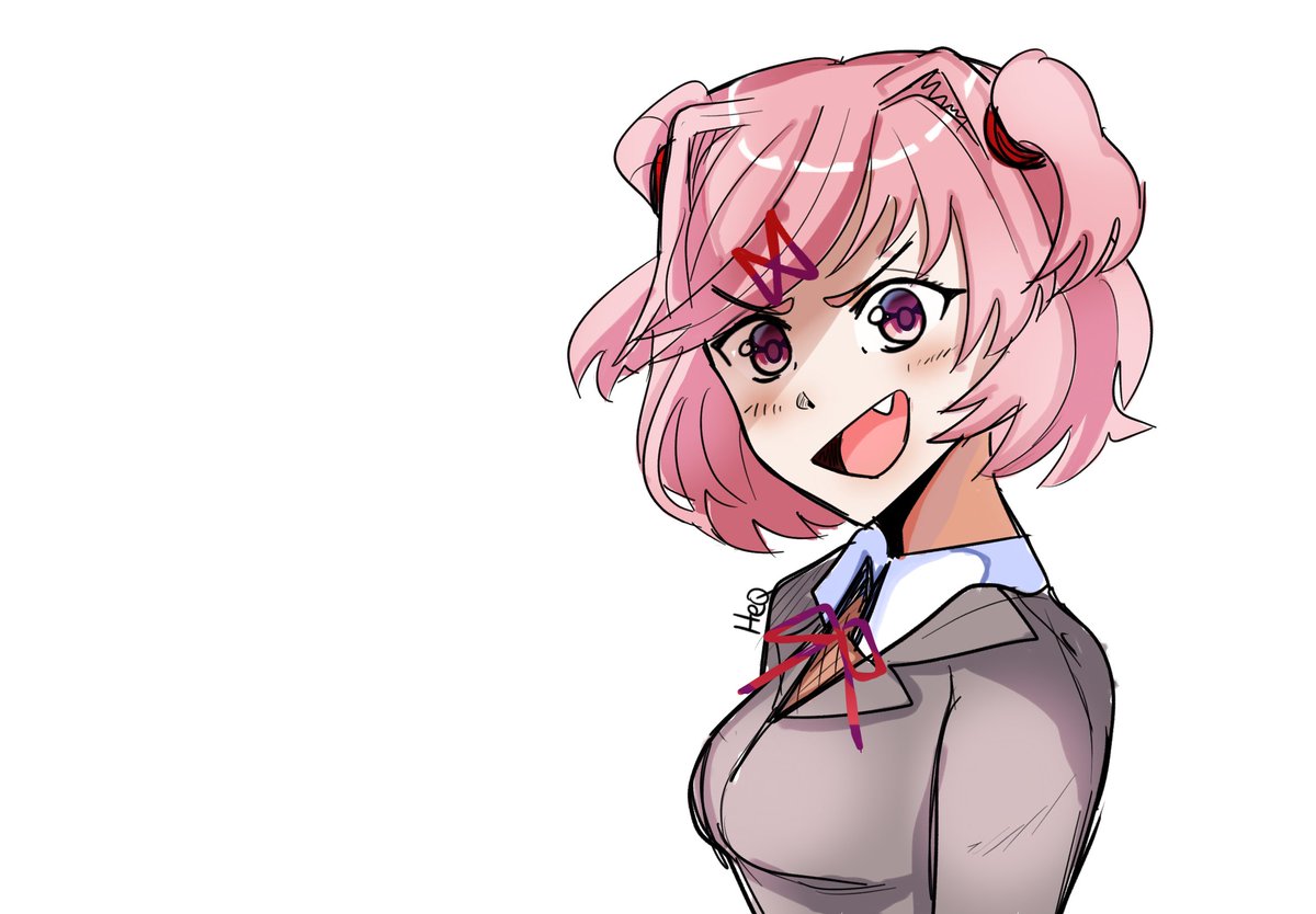 Hequip1's tweet photo. Practice #ddlc #fanart #Natsuki #ドキドキ文芸部 https://t.co/vJU5VF4W1l
