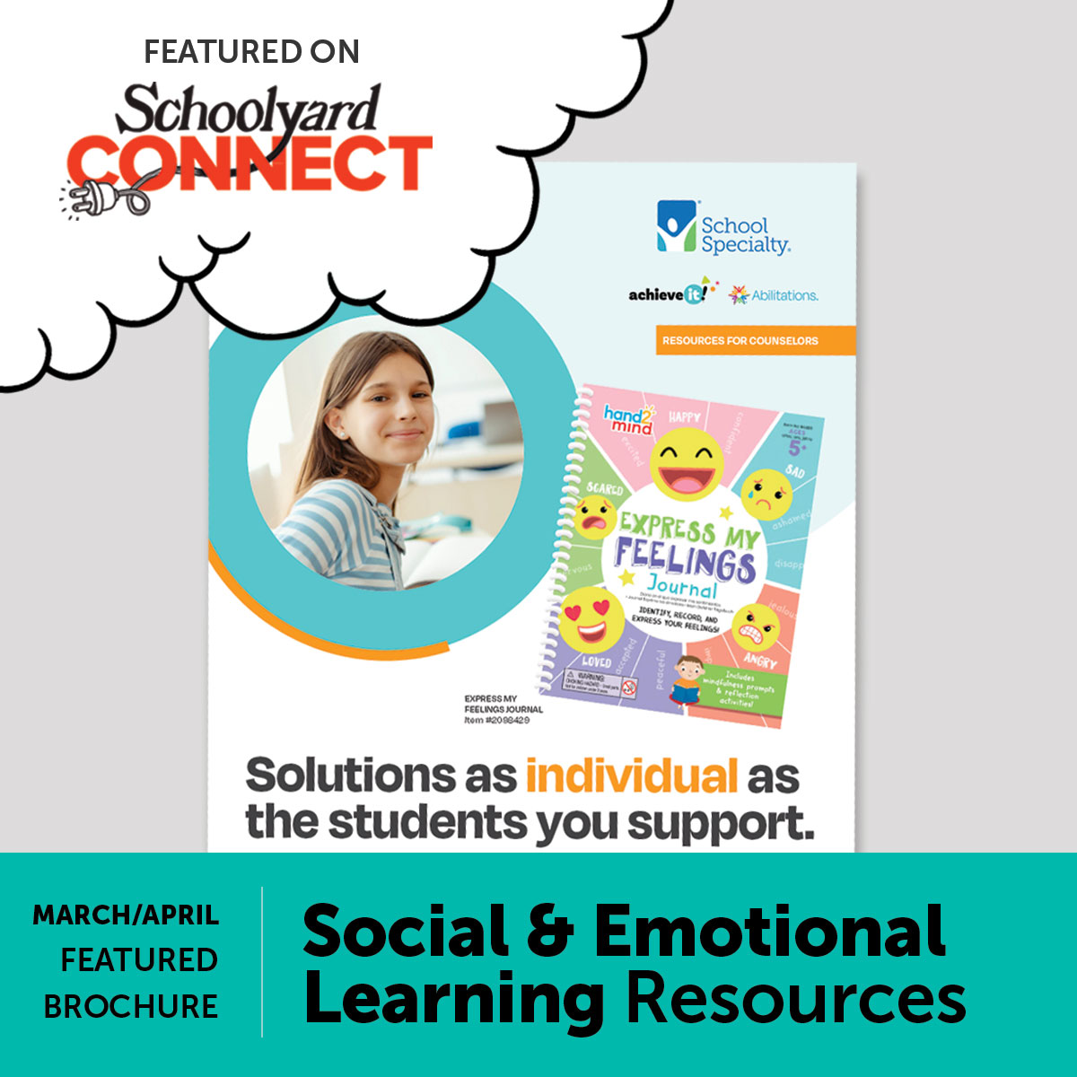 Schoolyard Connect’s new featured topic is Social Emotional Learning &amp; Behavior. Check out our brochure filled with tools to foster emotional growth and learning. Want to see even more? Browse all the educator resources available for you at bit.ly/3JoxVPe #specialneeds