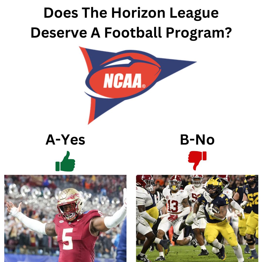 Does The Horizon League Deserve A Football Program? Comment/vote below!

#barstool #barstoolsports #sports #ncaa #ncaabasketball #ncaam #ncaamarchmadness #marchmadness #marchmadness2024 #bracketology #college #collegebasketball #ncaab #barstoolhorizonleague #pfw #purduefortwayne