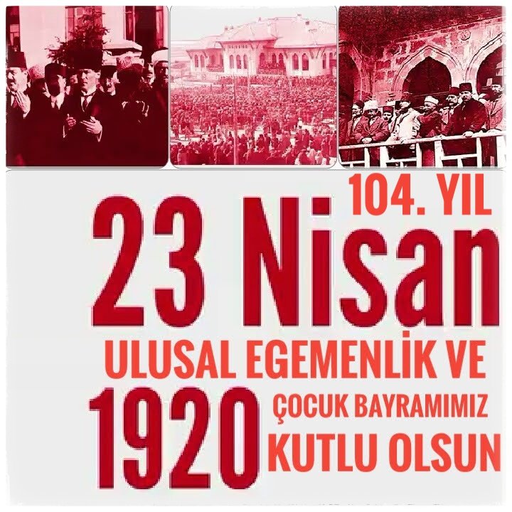 #Atatürk:'23 Nisan, bütün bir düşmanlık cihanına karşı ayağa kalkan Türkiye halkının, Türkiye Büyük Millet Meclisi'ni kurmak hususunda gösterdiği harikayı ifade eder.'
#TürkMilleti’nin özgürlüğü
#TBMM104yaşında
#23Nisan 🇹🇷 Kutlu olsun.