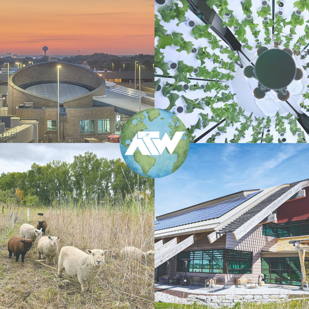 Happy Earth Day! Along with our solar panels, hydroponic farm, sheep to maintain our conservancy land, and our LEED-certified Appleton Flight Center, we're excited to add more solar panels, a microgrid, & EV charging stations! #earthday #sustainable #travel #wisconsin #appleton