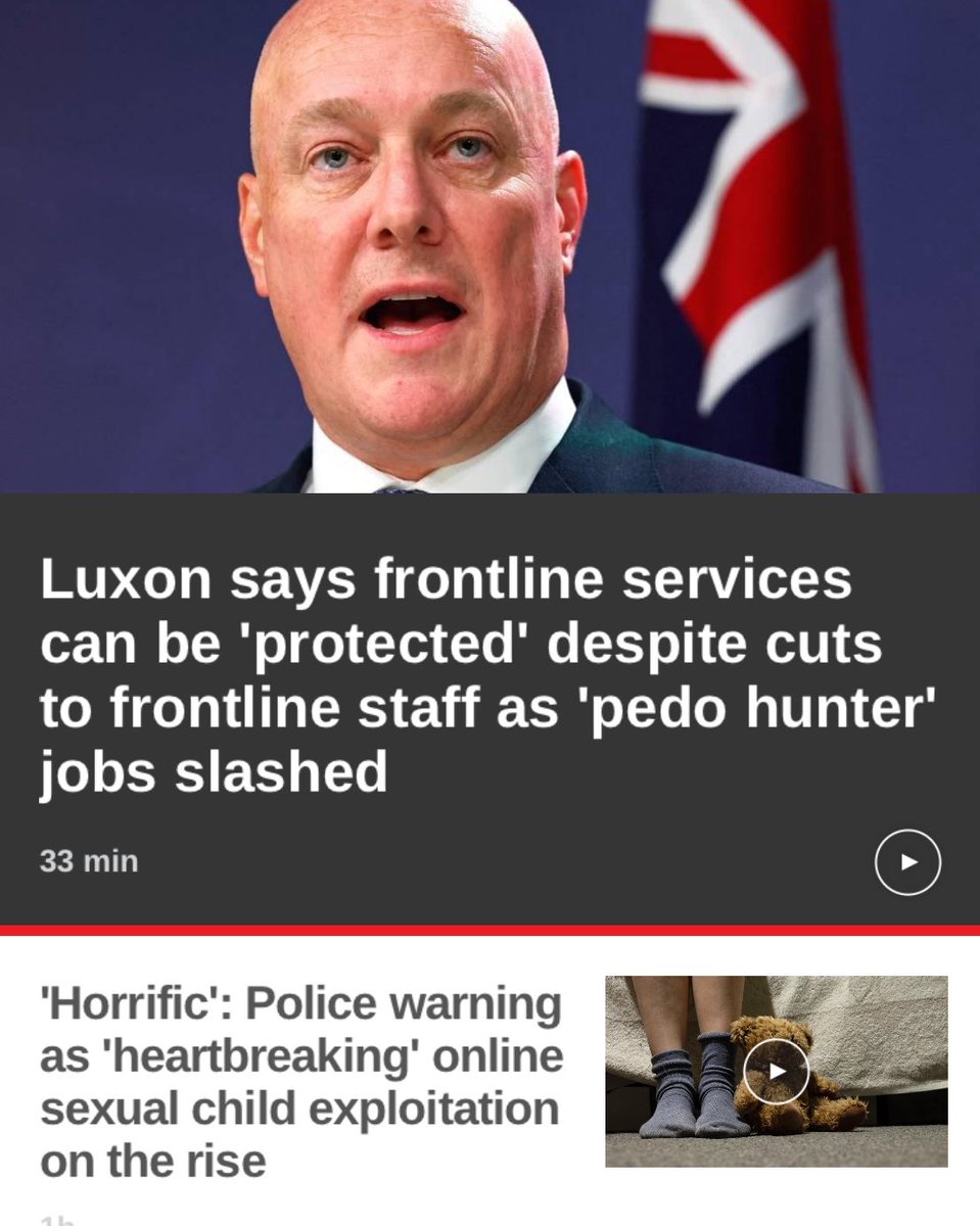 ‘Interesting’ headline juxtaposition - the first article outlines how the Govt is slashing ‘digital safety’ investigator numbers - while the police warn of growing online child sexual exploitation! Go figure….