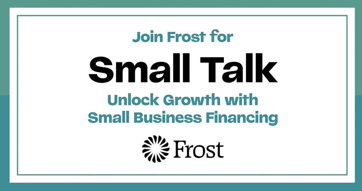 MReportusa's tweet image. LOCATION
(2000 Lyons St)
DATE AND TIME
Wednesday, Apr 24, 2024  6 p.m. - 7:30p.m.
Calling all small business owners - join Frost for dinner and an evening of Small Talk! 
calendar.app.google/mDgbFk3L4yQfmy…