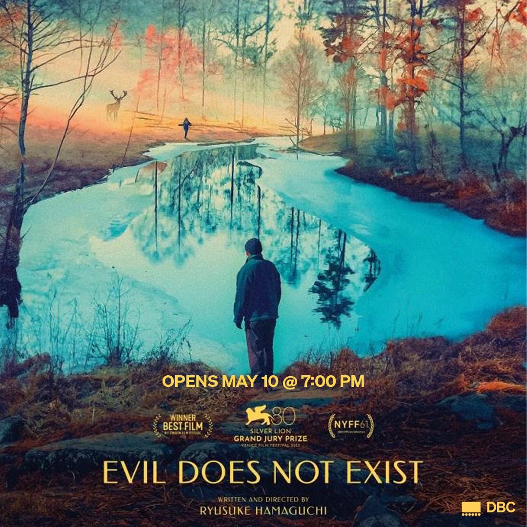 Takumi & his daughter Hana live in Mizubiki Village, close to Tokyo. The village inhabitants become aware of a plan to build a glamping site near Takumi’s house; offering city residents a comfortable ‘escape’ to nature. Evil Does Not Exist opens May 10.