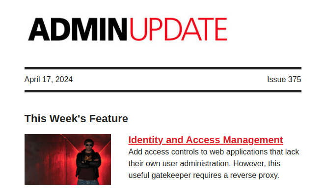 Did you see last week's ADMIN Update newsletter? Check it out and subscribe free to get it every Wednesday mailchi.mp/admin-magazine… #AccessManagement #identity #administration #storage #SpectraLogic #Synopsys #Linux #DNS #MySQL #Kubernetes #automation #events #jobs #Docker