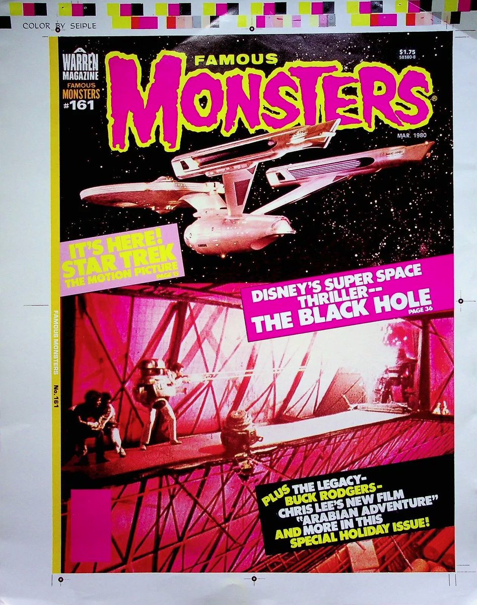 @AlexVorkov @kreepazoidkelly From the Warren Archives, the master printing cover for FM #161 (March, 1980).  It is clearly sporting a number of hues in the pink range.

For your #FamousMonstersMonday!!