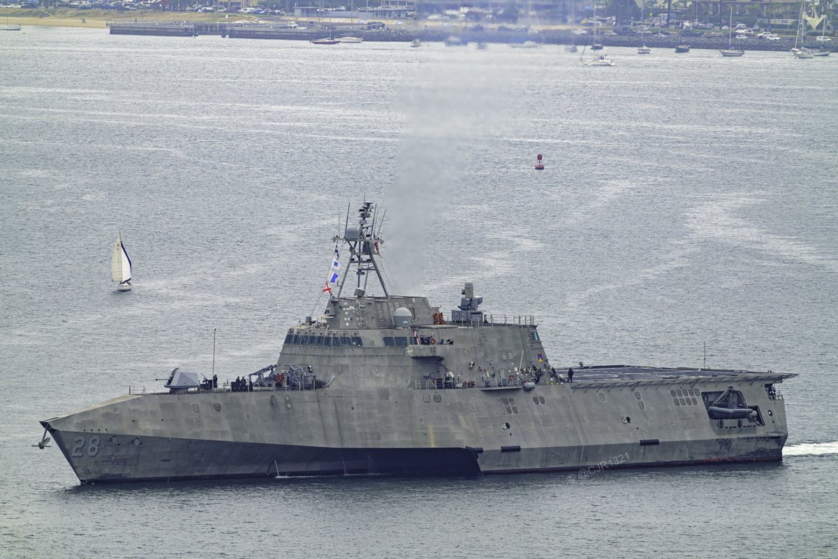 USS Savannah (LCS 28) Independence-variant littoral combat ship coming into San Diego - April 22, 2024 #usssavannah #lcs28 SRC: TW-@cjr1321