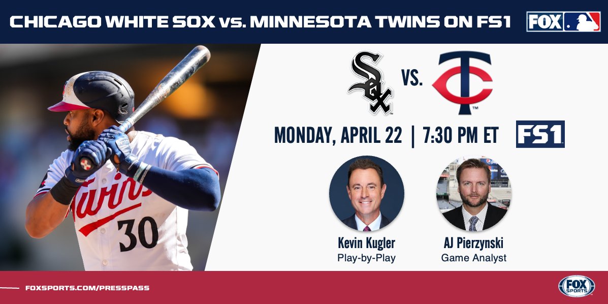 American League Central rivals @whitesox & @Twins square off tonight in Minnesota. 🎙️: @kevinkugler & @aj_pierzynskiFT ⚾️: @kevinburkhardt, @DTrainMLB & @Sweendog9 Coverage begins at 7:00 PM ET on FS1.