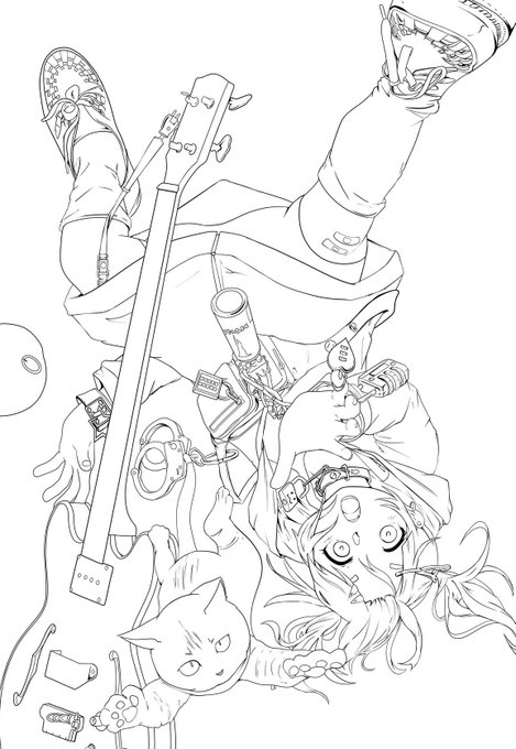 何も考えてないで描く線画🖊🫠 