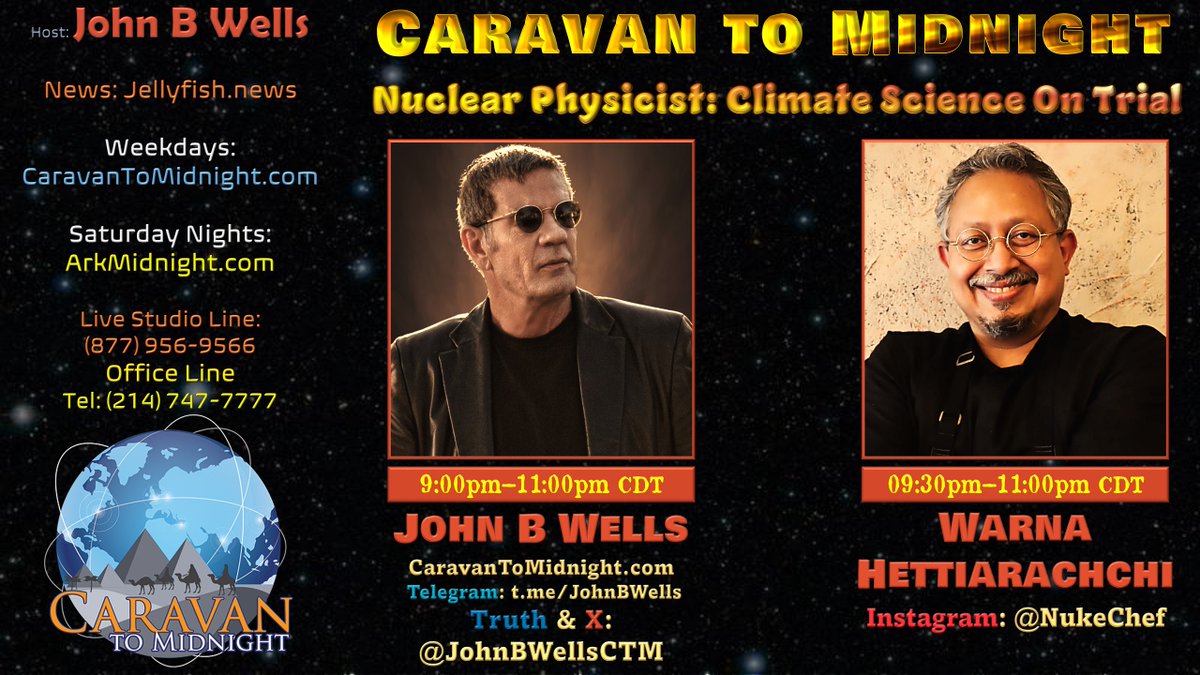 #CTM Tonight Topic: Nuclear Physicist: Climate Science on Trial Start: 8:30pm CST • Warna Hettiarachchi (pr. Hetty-ar-achee) Instagram: @nukechef Facebook: facebook.com/warna.hettiara… Listen Links: AM/FM Radio arkmidnight.com/stations/ OPSLENS opslens.com/opslenstv/cara… Twitch